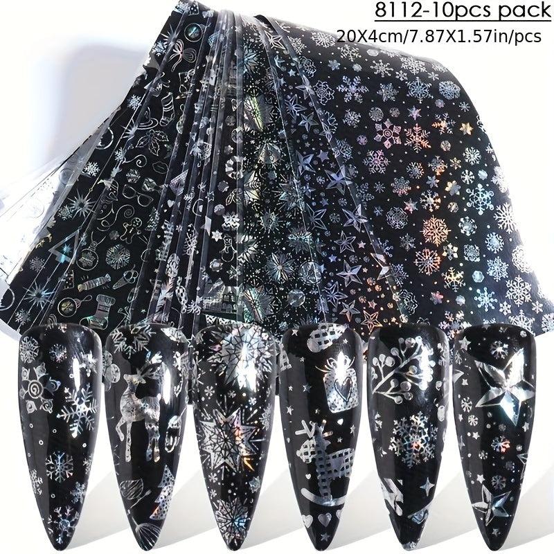 3D Christmas Nail Art Stickers - Santa Claus Snowflake Bell Nail Decals