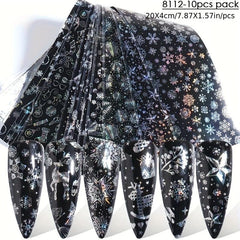 3D Christmas Nail Art Stickers - Santa Claus Snowflake Bell Nail Decals