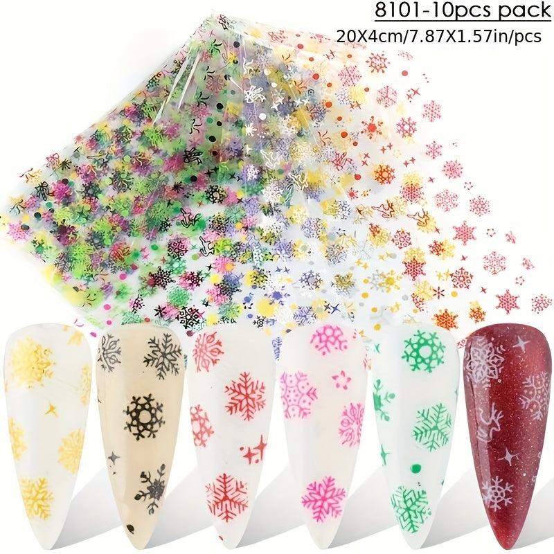 3D Christmas Nail Art Stickers - Santa Claus Snowflake Bell Nail Decals