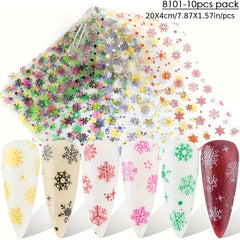 3D Christmas Nail Art Stickers - Santa Claus Snowflake Bell Nail Decals