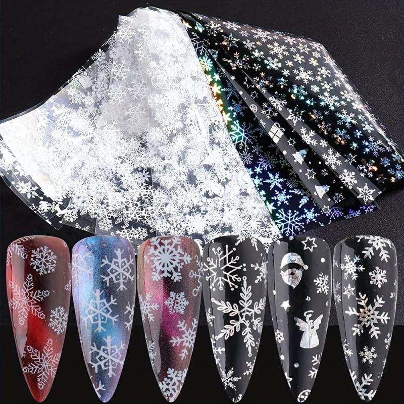 3D Christmas Nail Art Stickers - Santa Claus Snowflake Bell Nail Decals