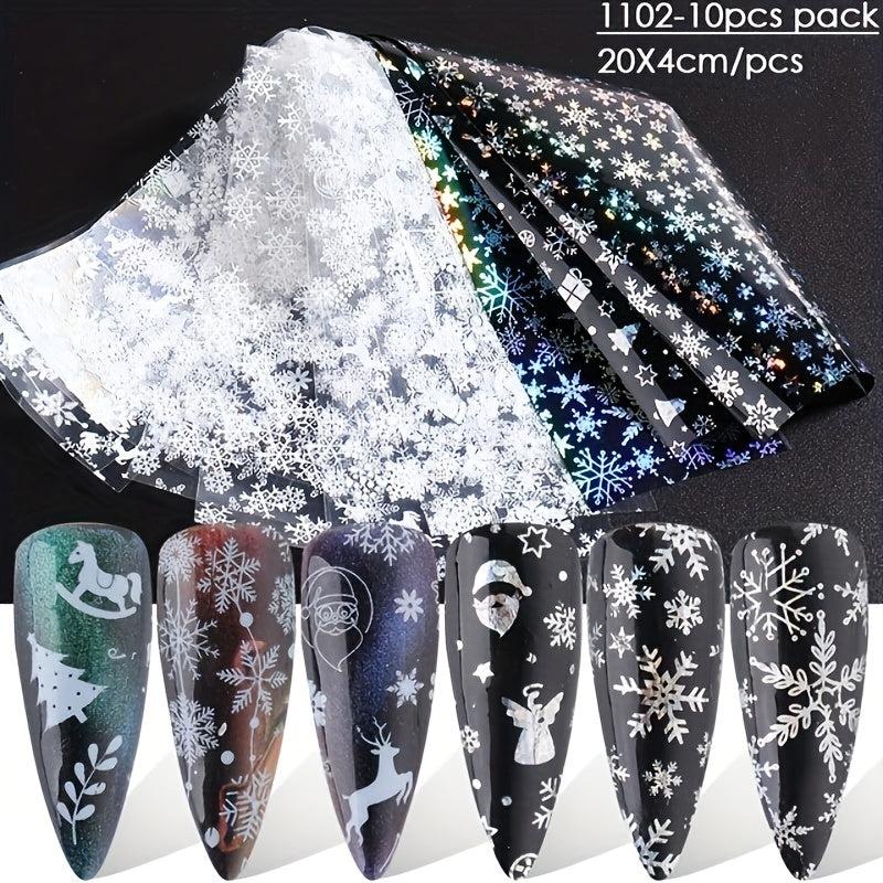3D Christmas Nail Art Stickers - Santa Claus Snowflake Bell Nail Decals