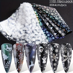 3D Christmas Nail Art Stickers - Santa Claus Snowflake Bell Nail Decals