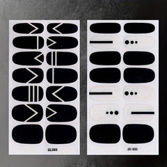 6 Sheets Geometric Line Nail Polish Stickers with 3 Nail Files