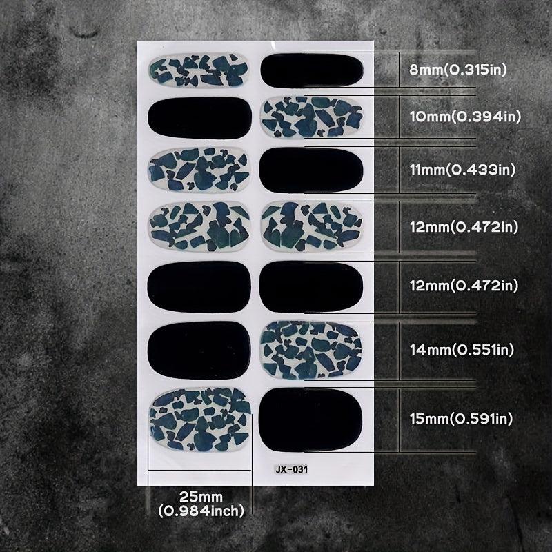 6 Sheets Geometric Line Nail Polish Stickers with 3 Nail Files