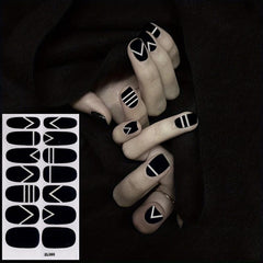 6 Sheets Geometric Line Nail Polish Stickers with 3 Nail Files