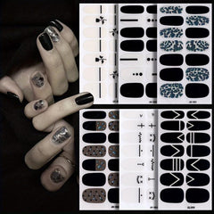 6 Sheets Geometric Line Nail Polish Stickers with 3 Nail Files