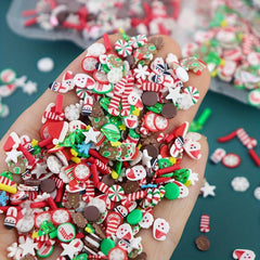 Christmas Nail Art Charms Gingerbread Snowman Snowflake Red Socks Hats