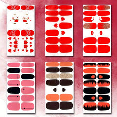Heart Nail Polish Strips & 3 Nail Files for Women