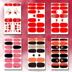 Heart Nail Polish Strips & 3 Nail Files for Women