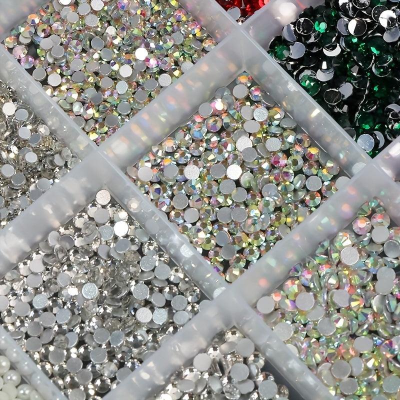 Colorful Round Nail Art Rhinestones Pearls DIY Accessories