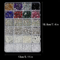 Colorful Round Nail Art Rhinestones Pearls DIY Accessories