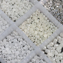 Colorful Round Nail Art Rhinestones Pearls DIY Accessories