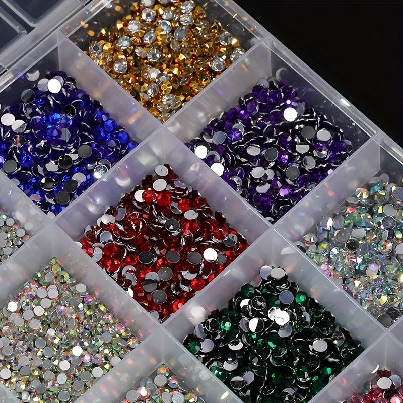 Colorful Round Nail Art Rhinestones Pearls DIY Accessories