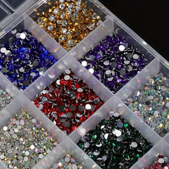 Colorful Round Nail Art Rhinestones Pearls DIY Accessories