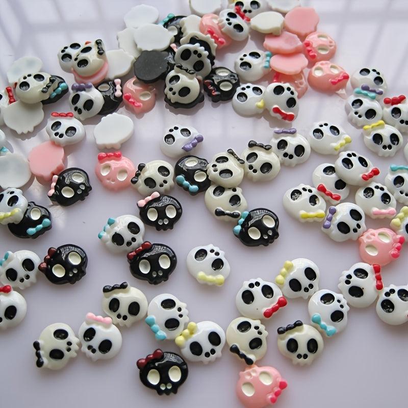 30 Spooky Halloween Nail Decals Skull Ghost Resin Accessories 3D Nail Art
