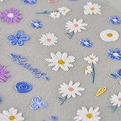 4pcs 5D Butterfly Flower Nail Art Stickers DIY Nail Decals Self-Adhesive