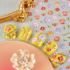 4pcs 5D Butterfly Flower Nail Art Stickers DIY Nail Decals Self-Adhesive