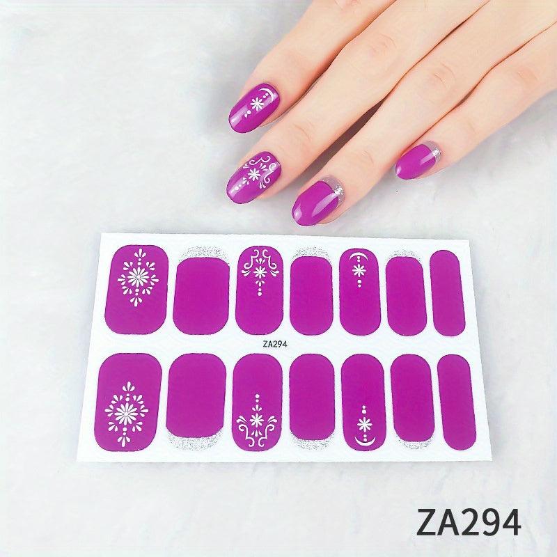 Mixed Styles Nail Stickers Full Wraps Self Adhesive Gel Nail Art Decals
