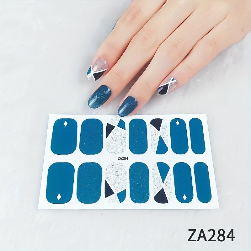 Mixed Styles Nail Stickers Full Wraps Self Adhesive Gel Nail Art Decals