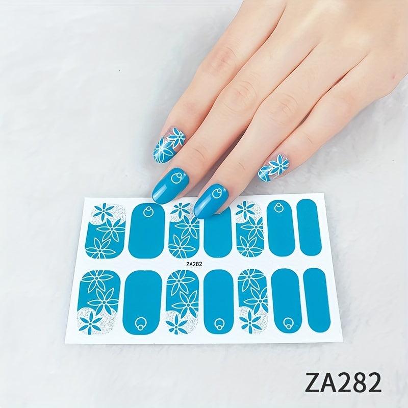 Mixed Styles Nail Stickers Full Wraps Self Adhesive Gel Nail Art Decals