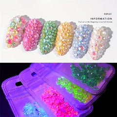 400pcs Luminous Crystal Nail Art Rhinestones Flat Back For DIY