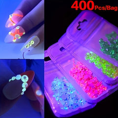 400pcs Luminous Crystal Nail Art Rhinestones Flat Back For DIY