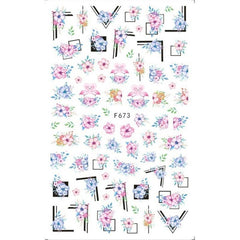 Floral Nail Art Stickers Decals Self-adhesive DIY Manicure Decoration