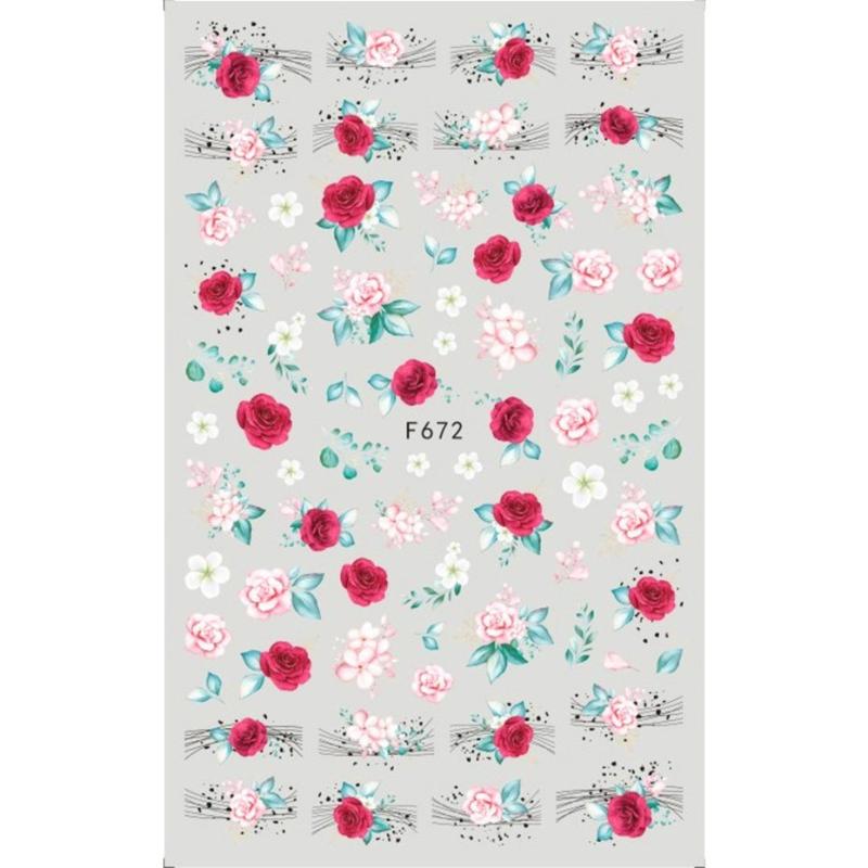 Floral Nail Art Stickers Decals Self-adhesive DIY Manicure Decoration