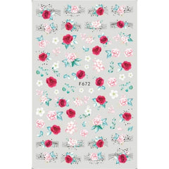 Floral Nail Art Stickers Decals Self-adhesive DIY Manicure Decoration