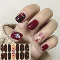 Christmas Nail Polish Stickers Snowflake Snowman Elk Santa Claus Nail Strips