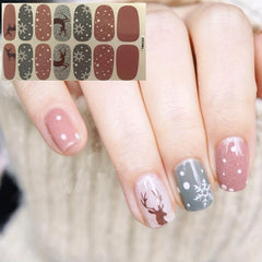 Christmas Nail Polish Stickers Snowflake Snowman Elk Santa Claus Nail Strips
