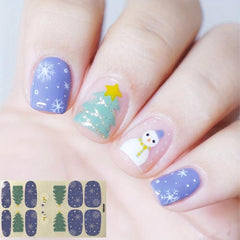 Christmas Nail Polish Stickers Snowflake Snowman Elk Santa Claus Nail Strips