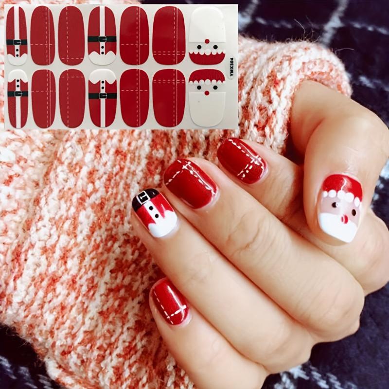 Christmas Nail Polish Stickers Snowflake Snowman Elk Santa Claus Nail Strips