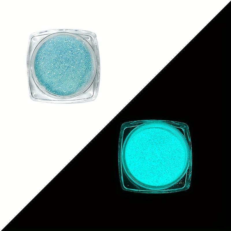 12 Colors Luminous Nail Powder Night Fluorescent Pigment Holographic Glitter