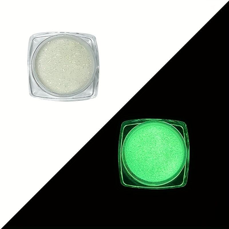 12 Colors Luminous Nail Powder Night Fluorescent Pigment Holographic Glitter