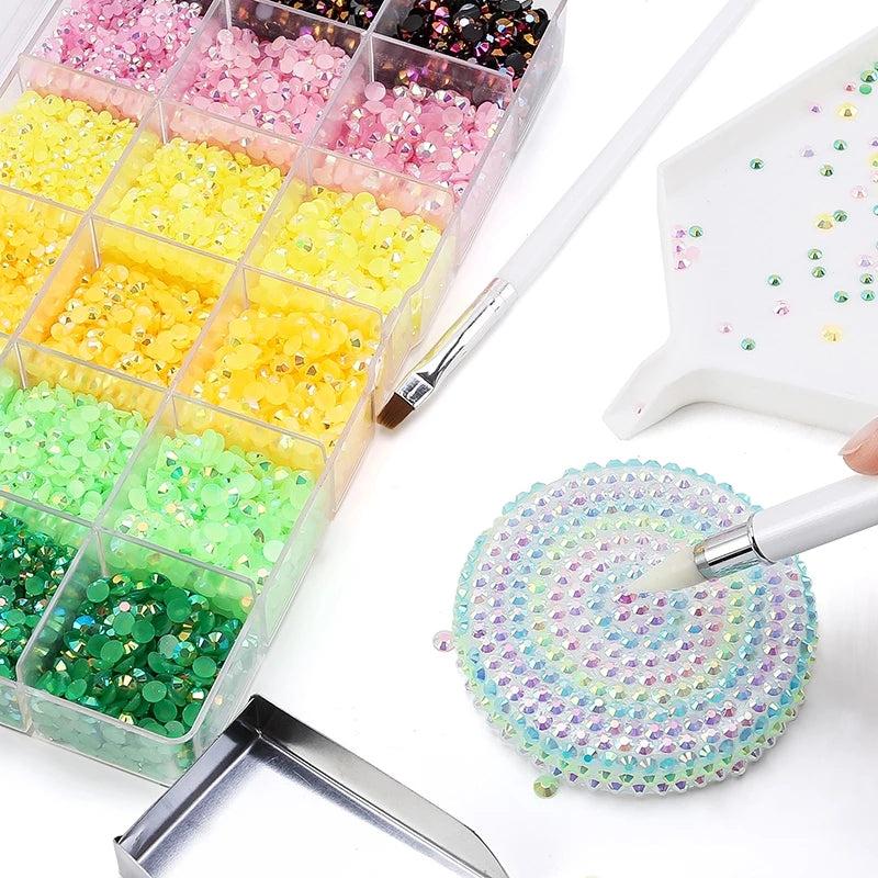 Jelly Rhinestone Kit Mixed Sizes Resin Decoration Craft 3mm 4mm 5mm Crystals