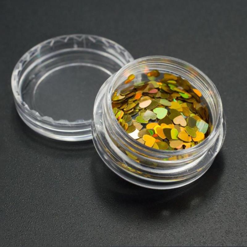 Heart Holographic Nail Art Sequins Valentines Nail Glitter Kit