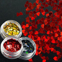 Heart Holographic Nail Art Sequins Valentines Nail Glitter Kit