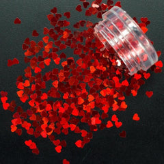 Heart Holographic Nail Art Sequins Valentines Nail Glitter Kit