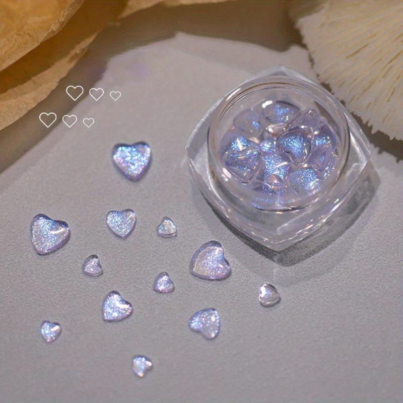 45pcs 3D Heart Nail Rhinestone Crystal Gems Acrylic Nail Art DIY