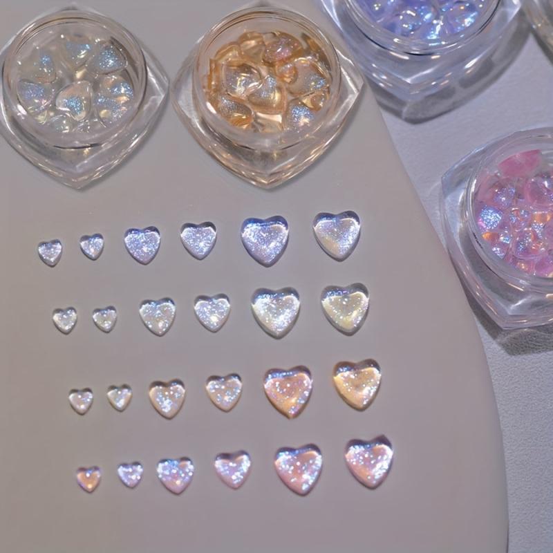 45pcs 3D Heart Nail Rhinestone Crystal Gems Acrylic Nail Art DIY