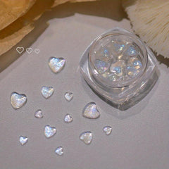 45pcs 3D Heart Nail Rhinestone Crystal Gems Acrylic Nail Art DIY