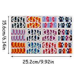 French Tip Nail Art Stickers Water Transfer Decals with Heart and Line Designs