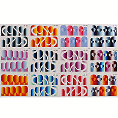 French Tip Nail Art Stickers Water Transfer Decals with Heart and Line Designs