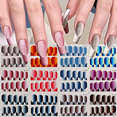 French Tip Nail Art Stickers Water Transfer Decals with Heart and Line Designs