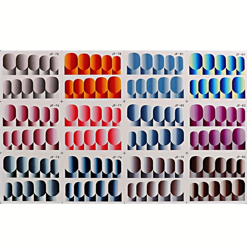 French Tip Nail Art Stickers Water Transfer Decals with Heart and Line Designs