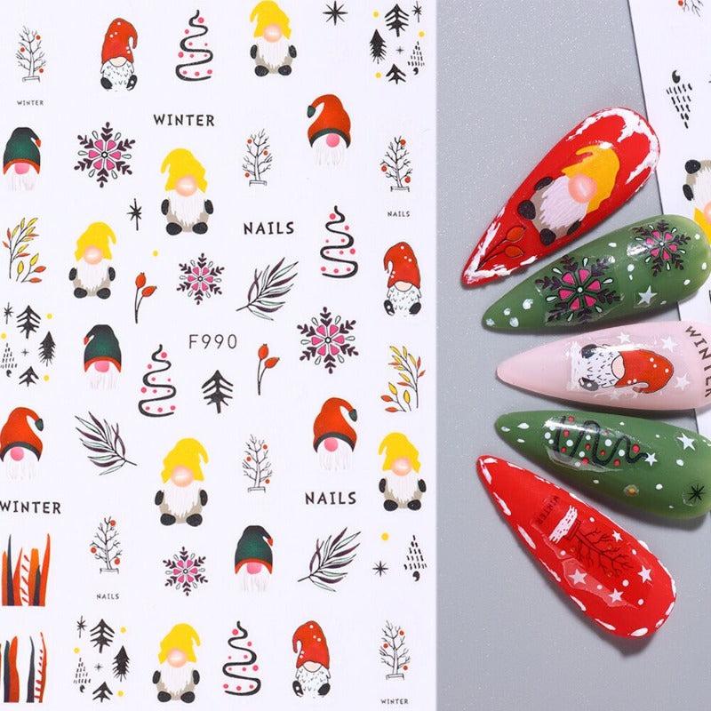 Christmas Nail Art Stickers Snowflake Elk Christmas Tree Snowman Nail Art Decals