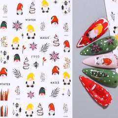 Christmas Nail Art Stickers Snowflake Elk Christmas Tree Snowman Nail Art Decals