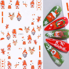 Christmas Nail Art Stickers Snowflake Elk Christmas Tree Snowman Nail Art Decals